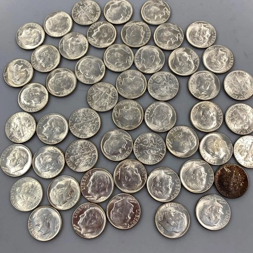 50 1960 D BU US 90% Silver Roosevelt 10c L24169