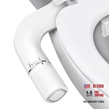 Ultra-Slim Bidet Attachment for Toilet - Dual Nozzle Frontal  Rear 1 Silver