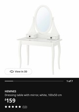 IKEA HEMNES Dressing table with mirror, white, 100x50cm