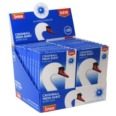 Swan Crushball Fresh Burst Extra Slim Filter Tips - Volle Box mit 20 Packungen