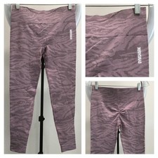 GYMSHARK Purple Mix Zebra Style Print Activewear Leggings Womens sz Small/Medium