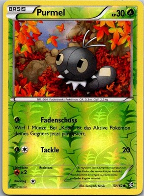 Pokémon Purmel 13/162 Reverse Holo - TURBOstart - Deutsch 2015