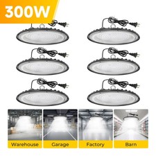 6 Pcs 300W UFO Led High Bay Light Industrial Commercial Factory Warehouse Light
