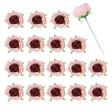 25Pcs Peonies Artificial Flowers Fake Peony Flowers with Stems Purple Pink