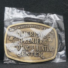 WE05139 NOS VINTAGE 1970s NRA SHOOTING  HUNTING WHITTINGTON CENTER BELT BUCKLE