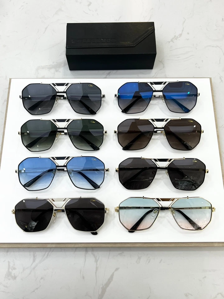 con etiquetas Cazal MOD9058 Estilo Metal Gafas de sol Unisex Chic Cuadrado Vacaciones Look Foto 4 de 4