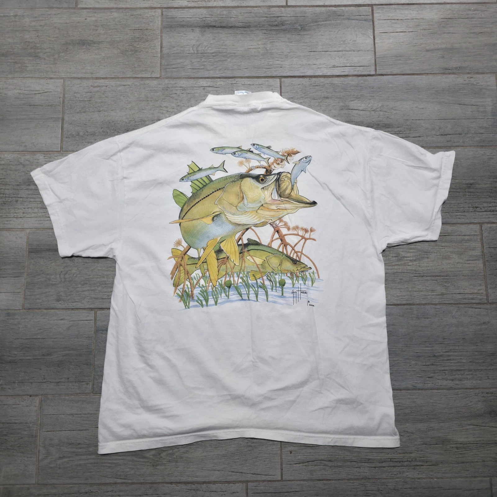 Vintage Fly Fishing Shirt Mens Medium Blue Trout Fisherman Graphic Text Tee