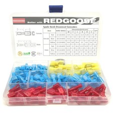 120PCS Spade Quick Disconnect Connectors Kit 22-10 AWG Nylon Male and Female ...