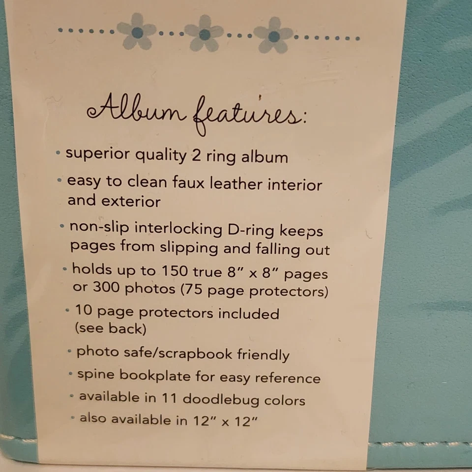 Libro de cuentos Doodlebug álbum anillo en D 8"X8"- piscina imitación cuero Foto 3 de 4