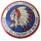 Vintage Peerless American Sign - Porcelain Standard Oil NY Advertising Gas Sign