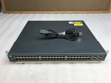 Cisco Catalyst 3560G 48 Port Gigabit Switch 370W PoE WS-C3560G-48PS-S w/ Ears