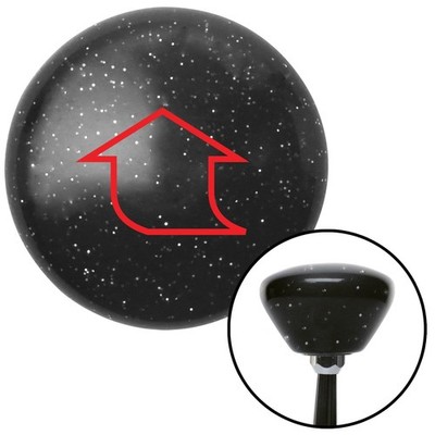 Red Fat Empty Arrow Up Black Retro Metal Flake Shift Knob w/ M16x1.5 Insert