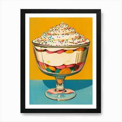Retro Kleinigkeit mit Regenbogenstreuseln gerahmtes Wandbild Poster Leinwanddruck Bild
