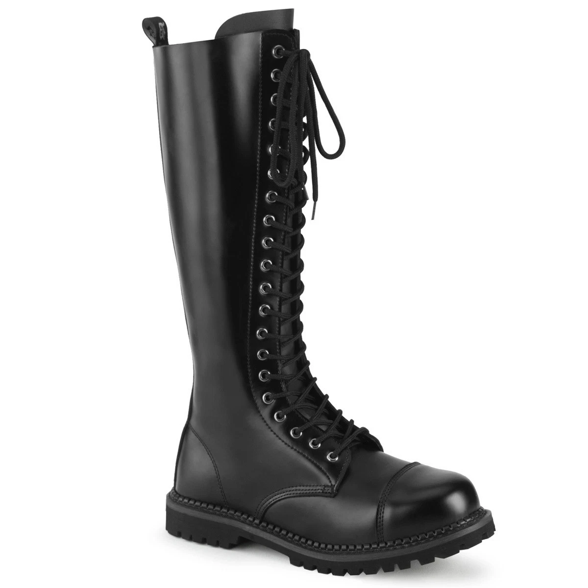 Pleaser Demonia 20 Eyelet Unisex Steel Toe Knee Boots Adult Shoes Riot/20