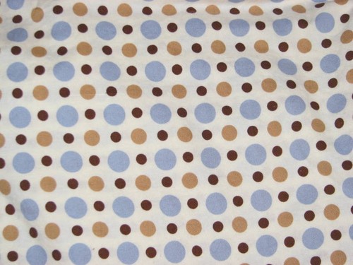 Handgefertigte Spannbettlaken Baumwolle Kinderbettlaken, blau, beige, braune Punkte/neutral - Bild 1 von 2
