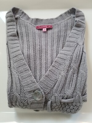 Derek Heart Veste Zip Gris Femme – L – Cardigan Léger – NWT – Neuf étiquettes