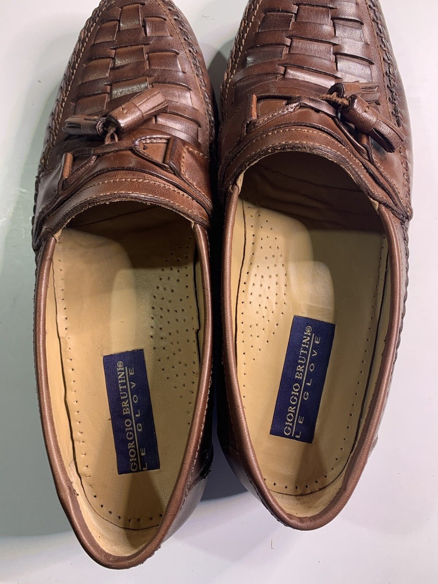 giorgio brutini le glove Men brown 9 Kiltie tassel Slip On  display picture 2