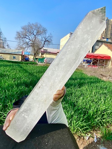 12.34LB Large Natural Clear White Crystal Obelisk Transparent Quartz Energy - 第 1/18 張圖片