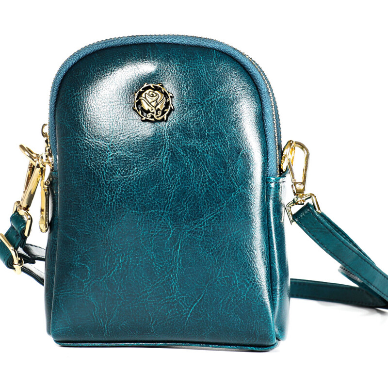 Genuine Leather Women's mini Crossbody Bag Vintage Shoulder Bag Double