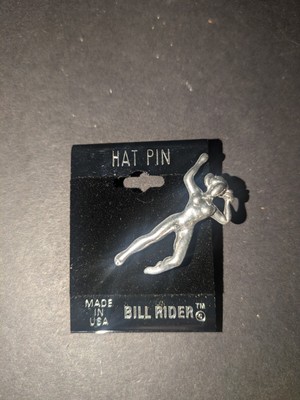 Bill Rider Made In USA Hat Pin Pewter Silver Tone Lady With Long Hair ...
