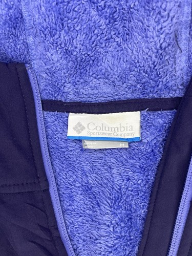 Women’s Columbia Fleece Lined Omni-Shield Full Zip Hooded Coat Medium Blue - Picture 2 of 9
