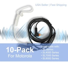 10x Acoustic (2-Wire) PTT Earpiece for Motorola Radios SL1K SL7550 SL7580e