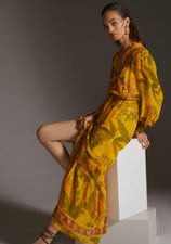 New Farm x Anthropologie Printed Midi Dress Size Xxs