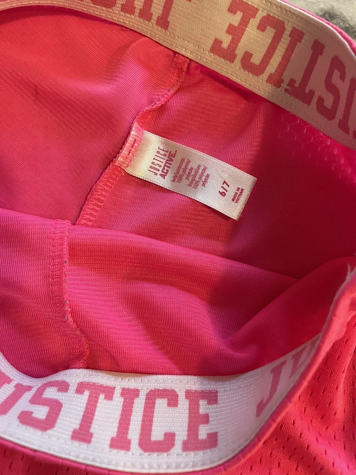 JUSTICIA Niñas Lote De 2 PANTALONES CORTOS Talla 6/7 y Talla 6/7 JUSTICIA Leggings Negros Foto 3 de 4