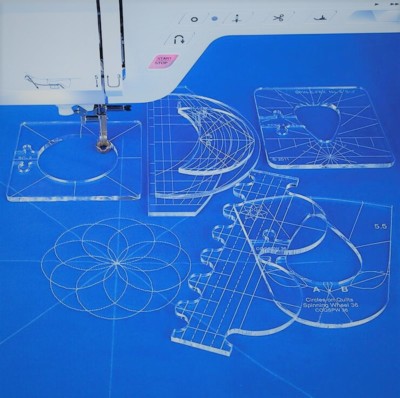 TEMPLATE RULER FOR QUILTING SAMPLER SET OF 6 FOR SEWING MACHINES #RL-06