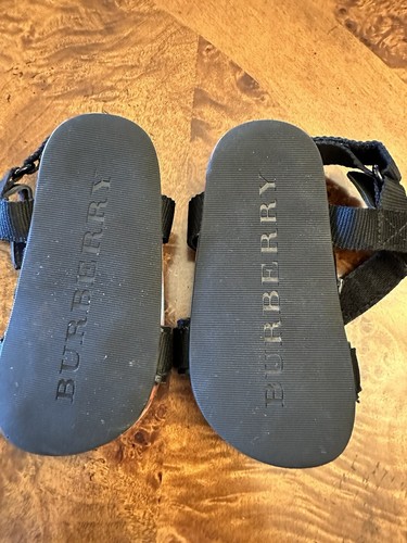 BURBERRY TODDLER WEB LOGO SIZE 25 RUBBER BOTTOM WITH LOGO MULTICOLOR SANDALS - Picture 10 of 15