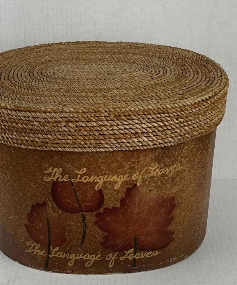 1 Steamer Trunk Style Nesting Box Lid Language Leaves Philippines 11.25"x8.5”x8" - Image 4 of 4