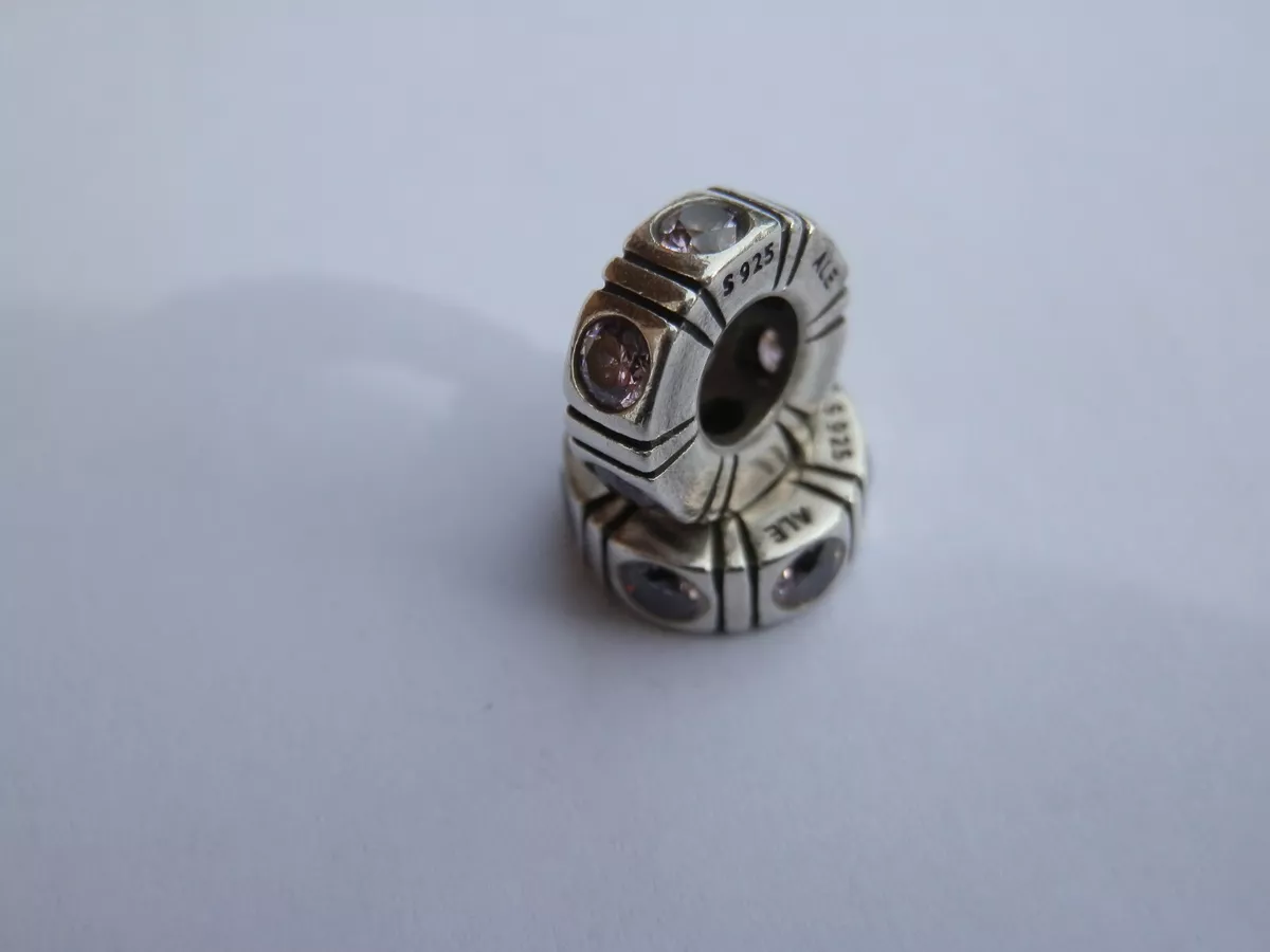 BN GENUINE PANDORA PINK CZ TRINITY SPACERS X 2 POLISHING CLOTH 790368PCZ