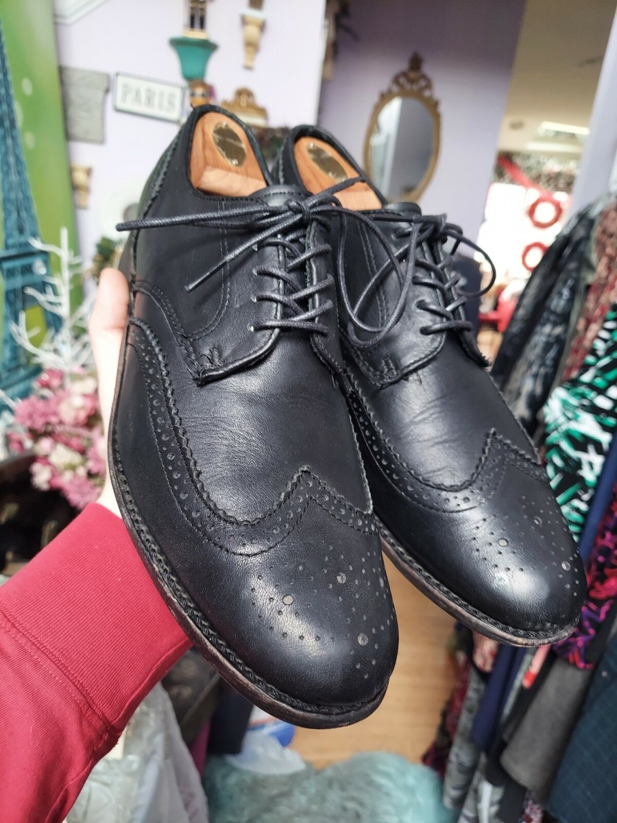 mens leje under EUC Vintage Shoe Company Wingtip Derby Black Leather Dress Shoes Men&#039;s  11 M | eBay