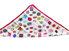 Vintage Charles Product Scarf Bandanna Railroad Train Logos Made in Japan 29x29