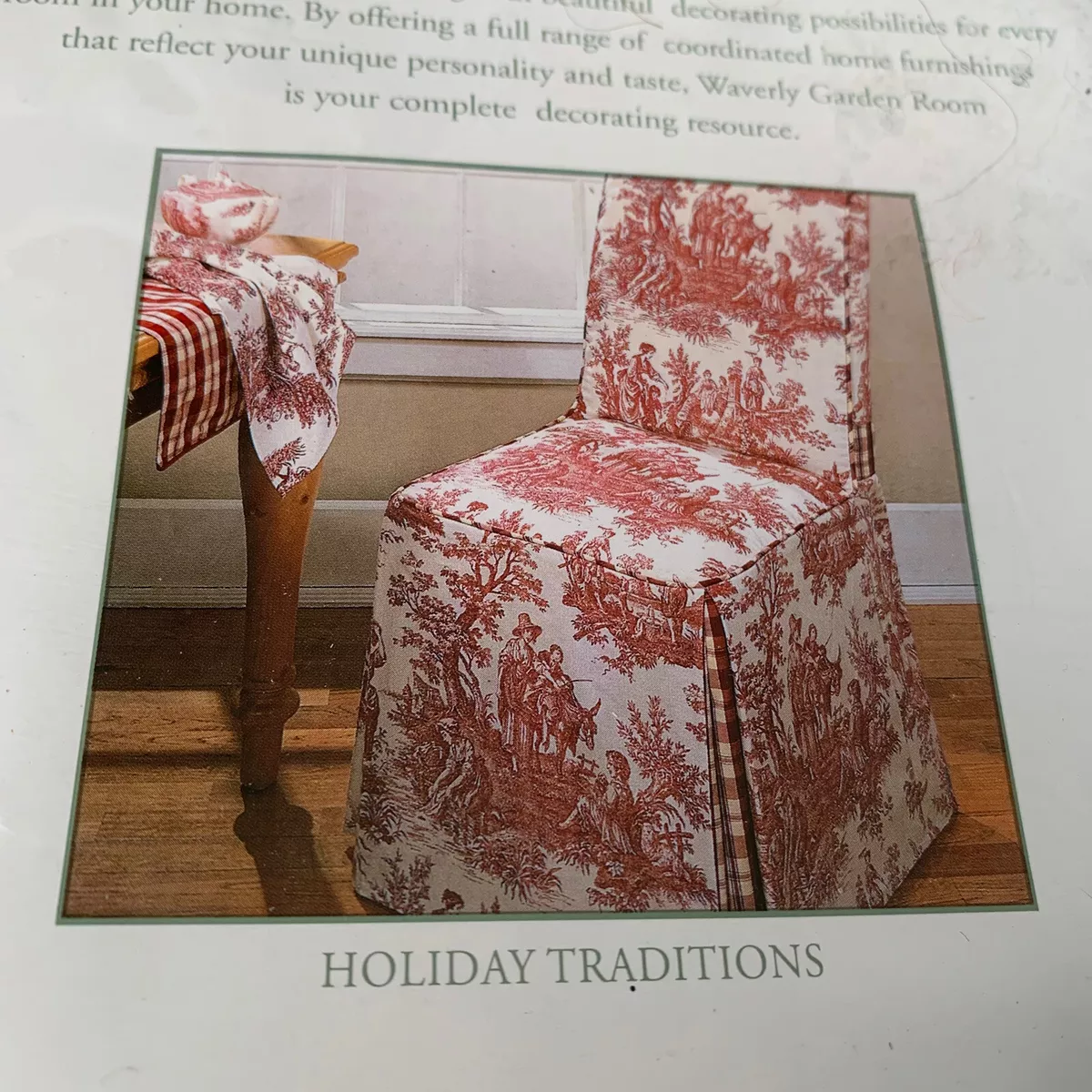 Waverly Garden Room Dining Room Chair Cover Holiday Traditions