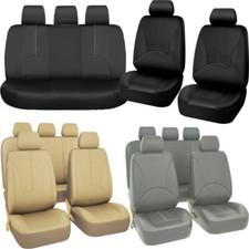 9pcs Car Seat Cover Pu Leather Protector Front Rear Universal Full Set 5-sits