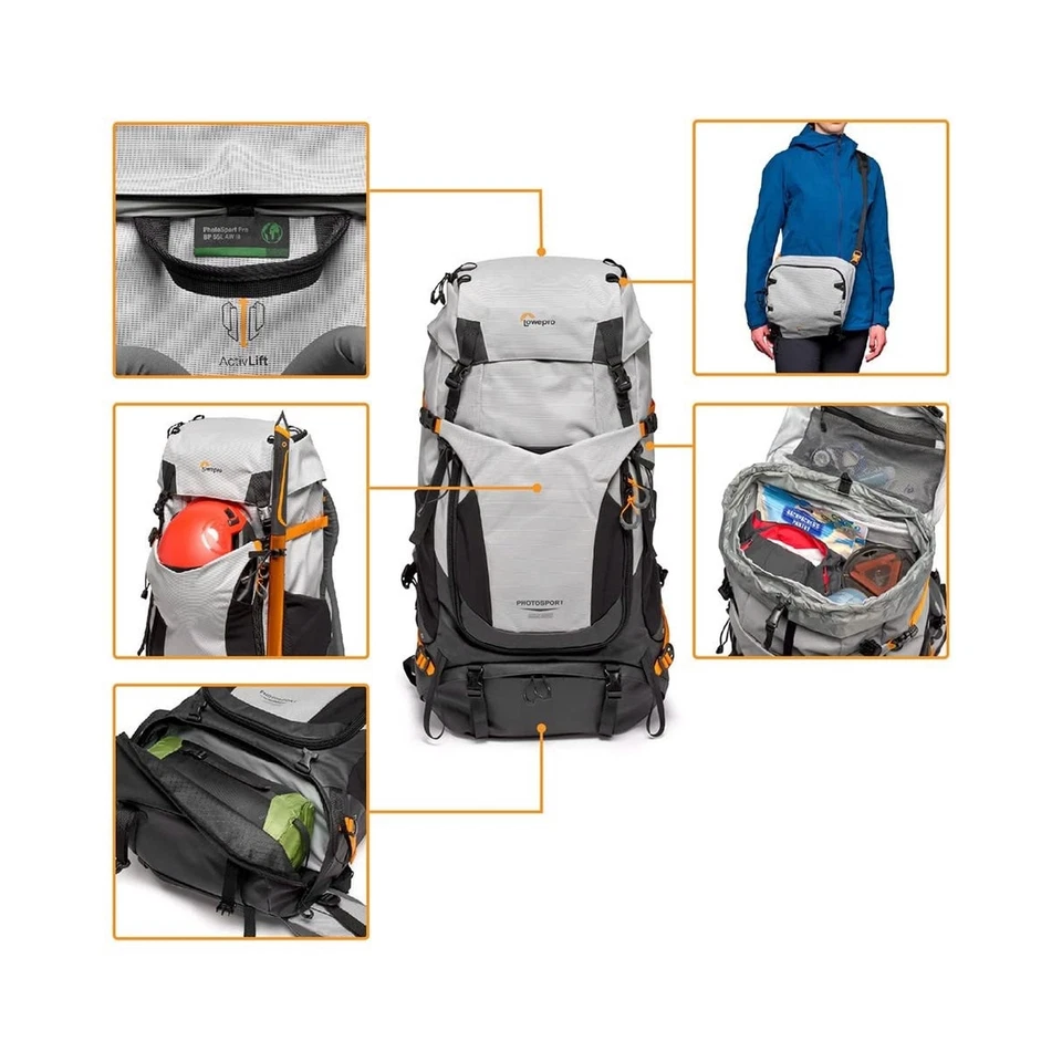 Lowepro PhotoSport PRO BP 55L, Backpack for Reflex and Mirrorless Cameras, Fr... - Image 4 of 4