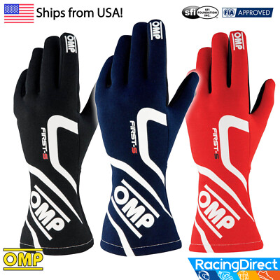 OMP - FIRST-S SFI/FIA Racing Gloves | SFI-5 & FIA8856 Rated | Auto Racing Gloves