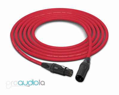 Mogami 2549 Cable | Neutrik Gold XLR-F XLR-M | Red 6 Feet | 6 Ft