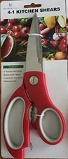 Household Trends 4-1 Kitchen Shears Scissors Multi-Functional Red
