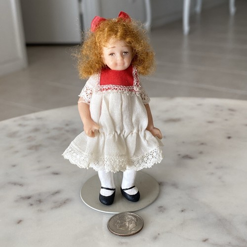 Artisan D. Coles Miniature Dollhouse Little Red Head Girl Doll 1992