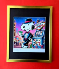 🔥AIDAN FLUX | Hand Signed Print Framed Edition of 69 COA SNOOPY VIVA LAS VEGAS
