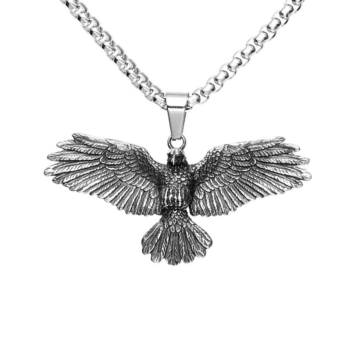 アクセサリー AMERICAN EAGLE Mens American Eagle Pendant Punk Rock Biker Necklace