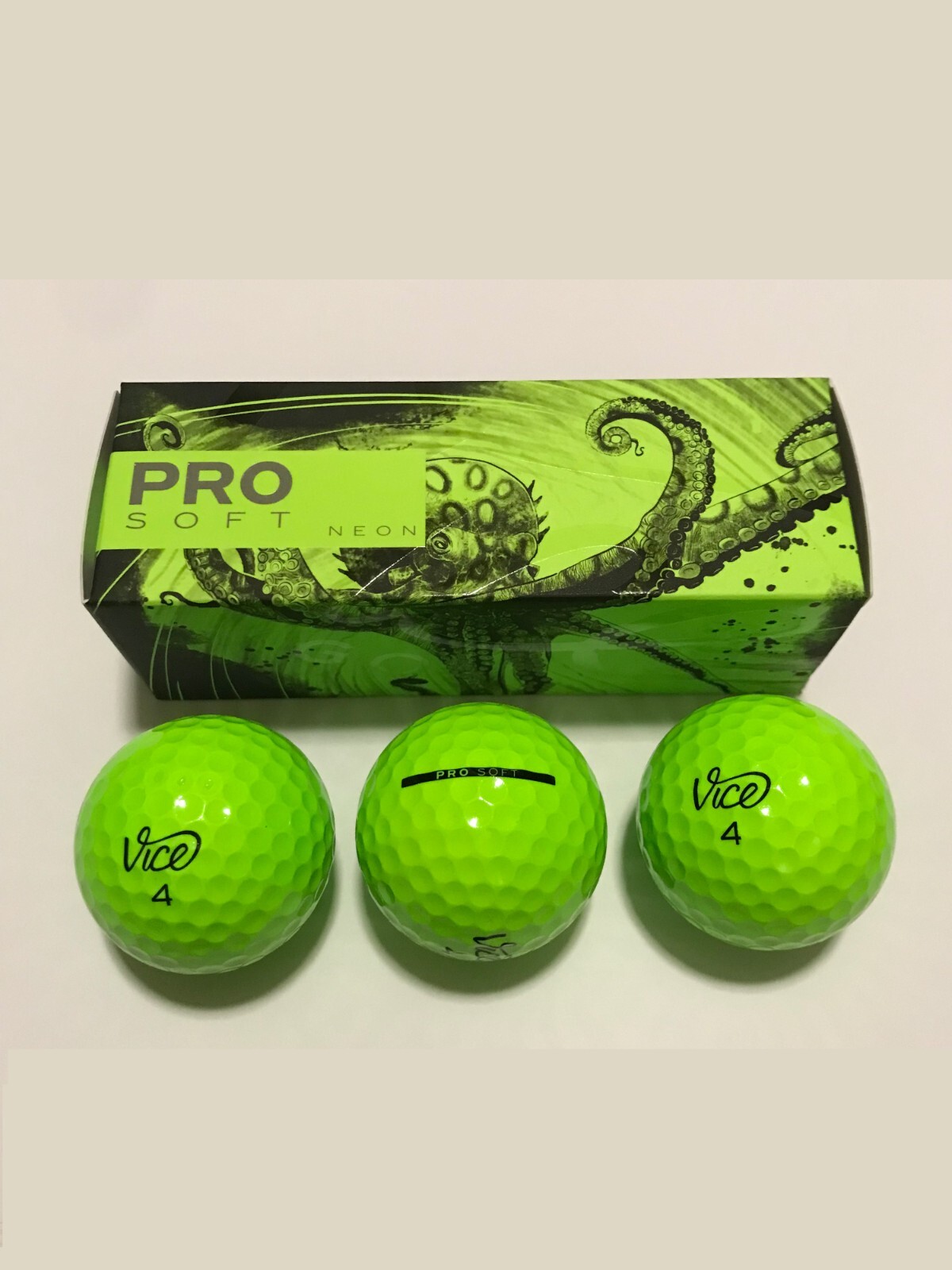Vice Pro Soft Neon Lime Green Golf Balls, Pack of 3 Balls, 1 Sleeve eBay