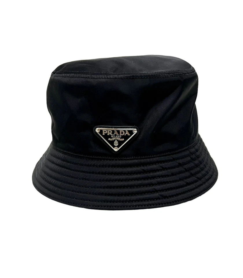 Prada Nylon Triangle Logo Bucket Hat - Image 2 of 4