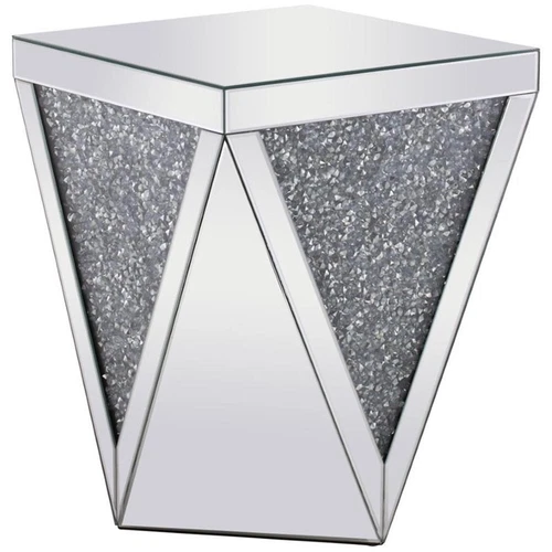Elegant Decor Modern 18.5" Royal Cut Crystal Mirrored Accent End Table - Picture 1 of 5