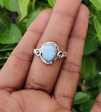 Larimar 925 Sterling Silver Beautiful Handmade Gift Ring All Size PG0010