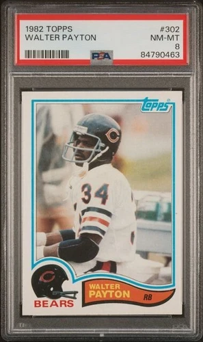 Walter Payton 1982 Topps PSA 8 NM-MT Football Card Bears #302