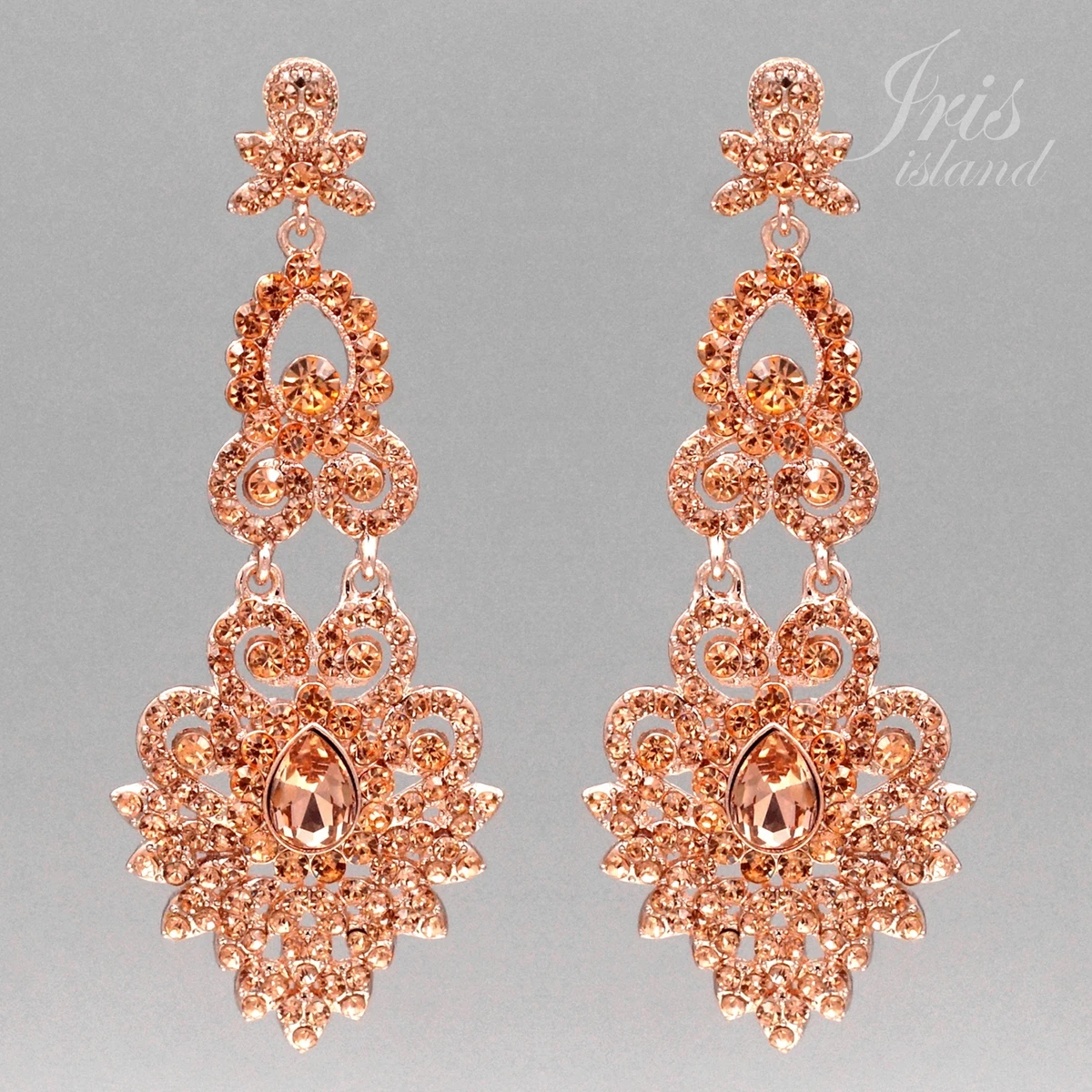 Rose gold pageant earrings hotsell