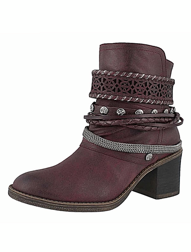 BIZOU 4 Brown Wine Casual Ankle Boots 